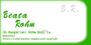 beata rohm business card